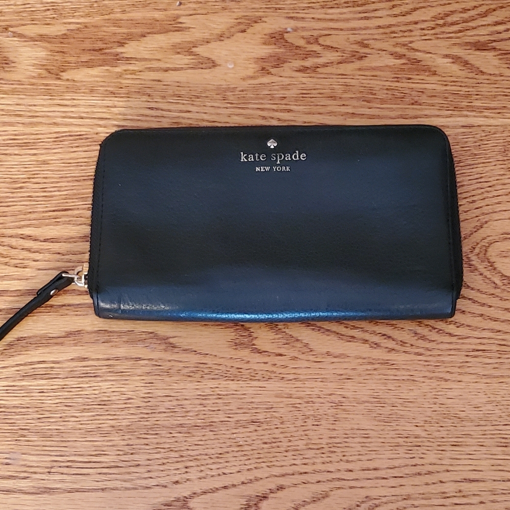 Kate Spade Black Leather Leila Large Continental Wallet